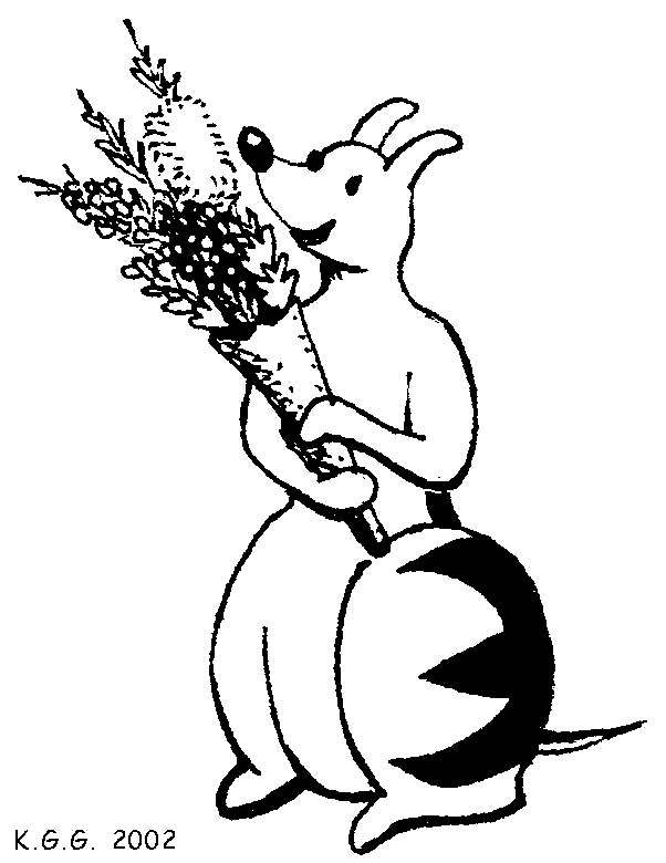 Bandicoot with bunch of flowers
